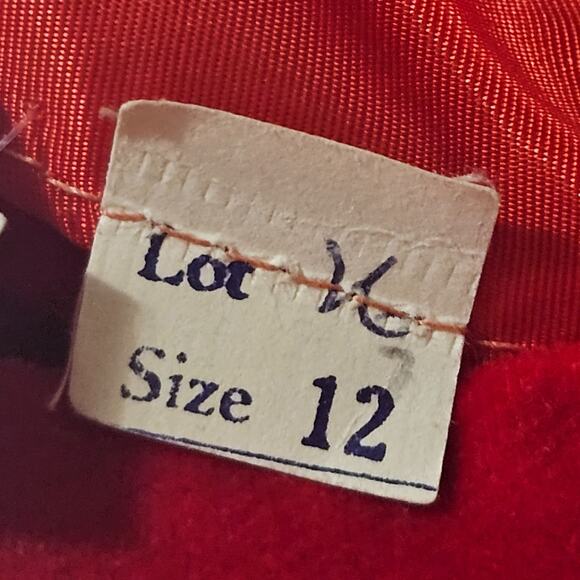 1960s Velvet Red Custom Made Wiggle Bodycon Dress Sleeveless Pockets Size XS - Picture 12 of 12